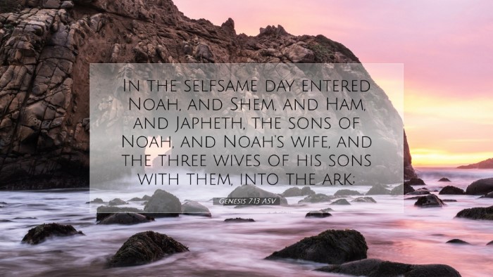 Picture 07 - Genesis 7:13 ASV Desktop Wallpaper - In the selfsame day entered Noah, and Shem, and - Desktop Bible Verse Wallpaper