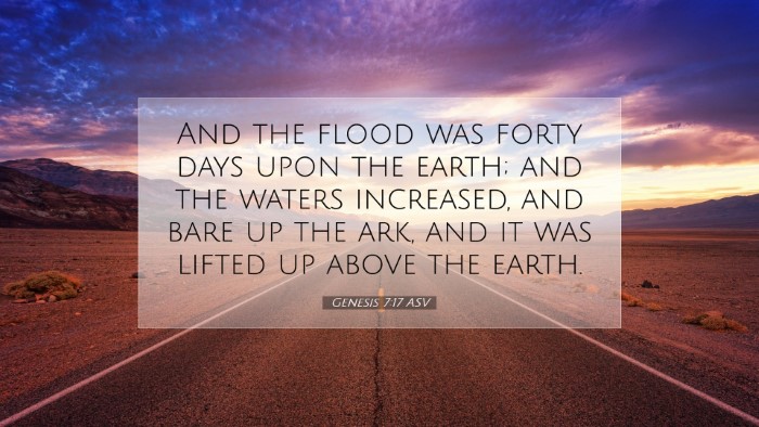 Picture 07 - Genesis 7:17 ASV Desktop Wallpaper - And the flood was forty days upon the earth; and - Desktop Bible Verse Wallpaper