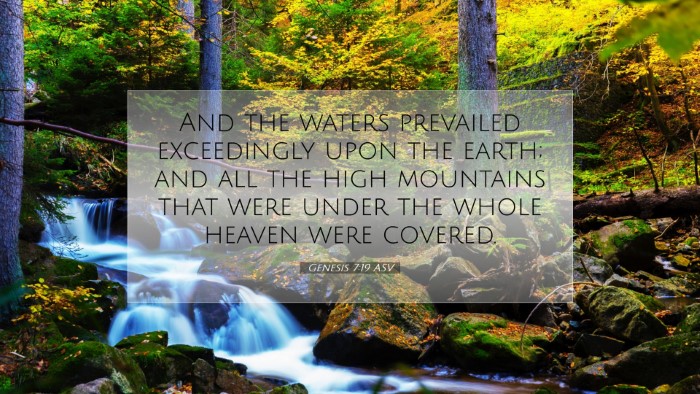 Picture 07 - Genesis 7:19 ASV Desktop Wallpaper - And the waters prevailed exceedingly upon the - Desktop Bible Verse Wallpaper