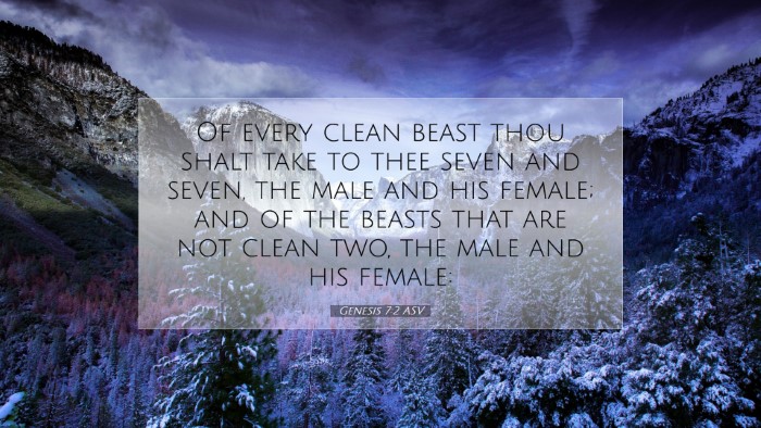 Picture 07 - Genesis 7:2 ASV Desktop Wallpaper - Of every clean beast thou shalt take to thee - Desktop Bible Verse Wallpaper