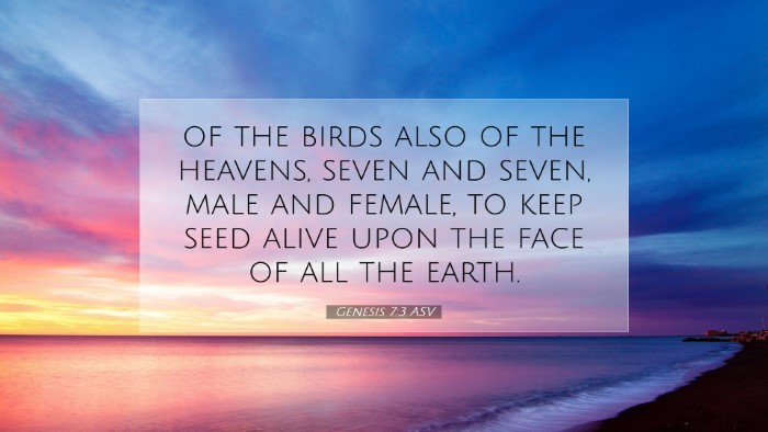 Picture 07 - Genesis 7:3 ASV Desktop Wallpaper - of the birds also of the heavens, seven and - Desktop Bible Verse Wallpaper