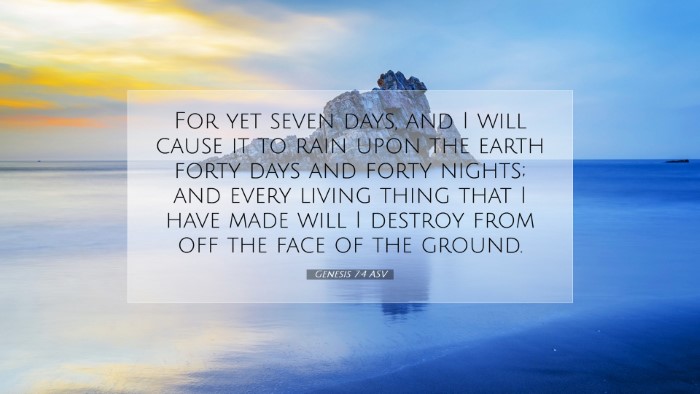 Picture 07 - Genesis 7:4 ASV Desktop Wallpaper - For yet seven days, and I will cause it to rain - Desktop Bible Verse Wallpaper