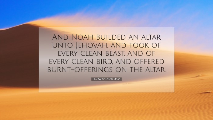 Picture 07 - Genesis 8:20 ASV Desktop Wallpaper - And Noah builded an altar unto Jehovah, and took - Desktop Bible Verse Wallpaper