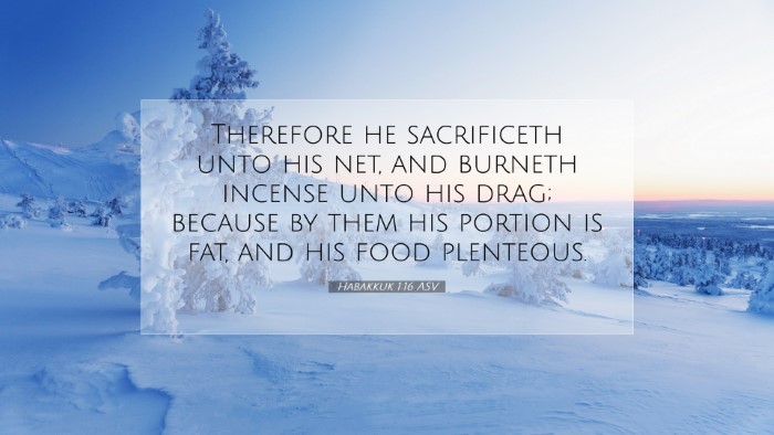 Picture 07 - Habakkuk 1:16 ASV Desktop Wallpaper - Therefore he sacrificeth unto his net, and - Desktop Bible Verse Wallpaper