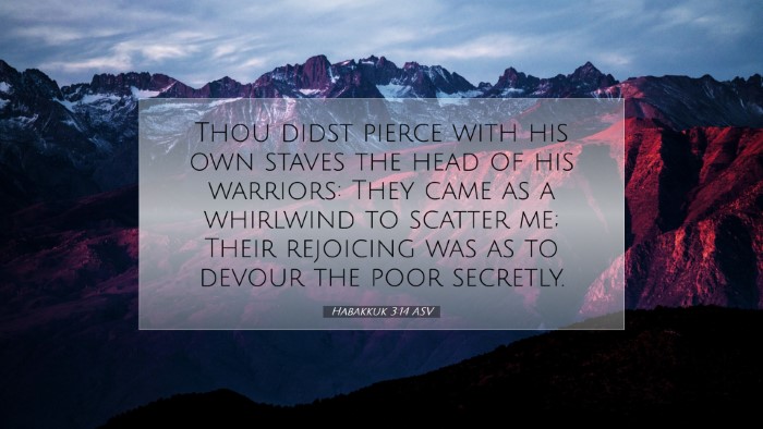 Picture 07 - Habakkuk 3:14 ASV Desktop Wallpaper - Thou didst pierce with his own staves the head of - Desktop Bible Verse Wallpaper