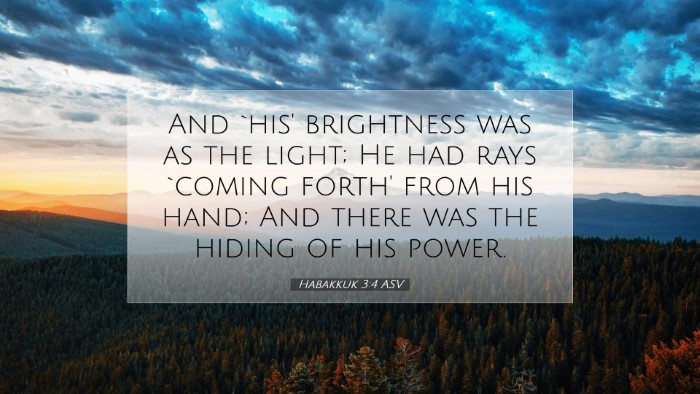 Picture 07 - Habakkuk 3:4 ASV Desktop Wallpaper - And `his' brightness was as the light; He had - Desktop Bible Verse Wallpaper