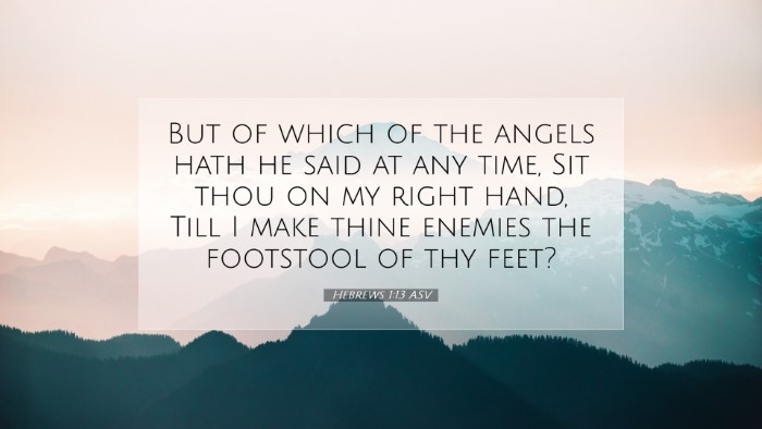 Picture 07 - Hebrews 1:13 ASV Desktop Wallpaper - But of which of the angels hath he said at any - Desktop Bible Verse Wallpaper