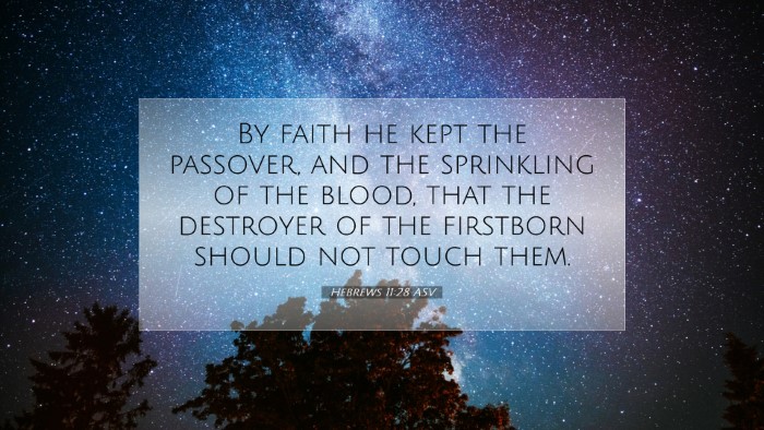 Picture 07 - Hebrews 11:28 ASV Desktop Wallpaper - By faith he kept the passover, and the sprinkling - Desktop Bible Verse Wallpaper