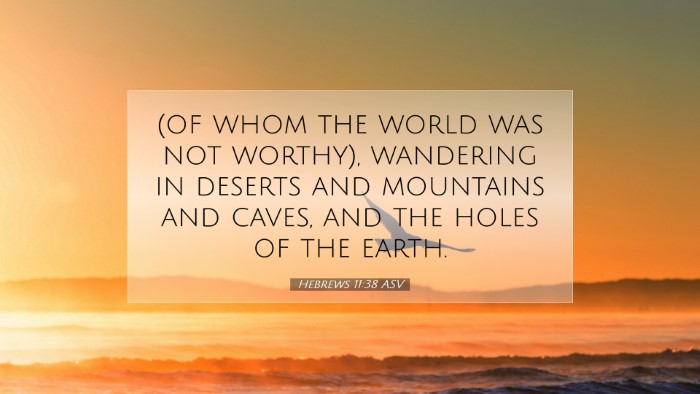 Picture 07 - Hebrews 11:38 ASV Desktop Wallpaper - (of whom the world was not worthy), wandering in - Desktop Bible Verse Wallpaper