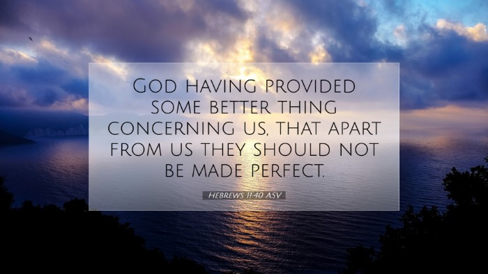 Picture 07 - Hebrews 11:40 ASV Desktop Wallpaper - God having provided some better thing concerning - Desktop Bible Verse Wallpaper