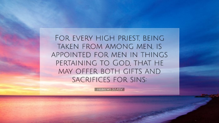 Picture 07 - Hebrews 5:1 ASV Desktop Wallpaper - For every high priest, being taken from among - Desktop Bible Verse Wallpaper
