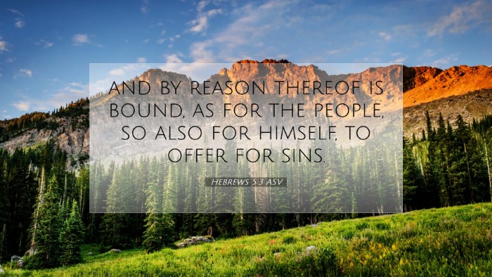 Picture 07 - Hebrews 5:3 ASV Desktop Wallpaper - and by reason thereof is bound, as for the - Desktop Bible Verse Wallpaper
