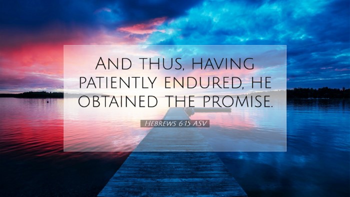 Picture 07 - Hebrews 6:15 ASV Desktop Wallpaper - And thus, having patiently endured, he obtained - Desktop Bible Verse Wallpaper
