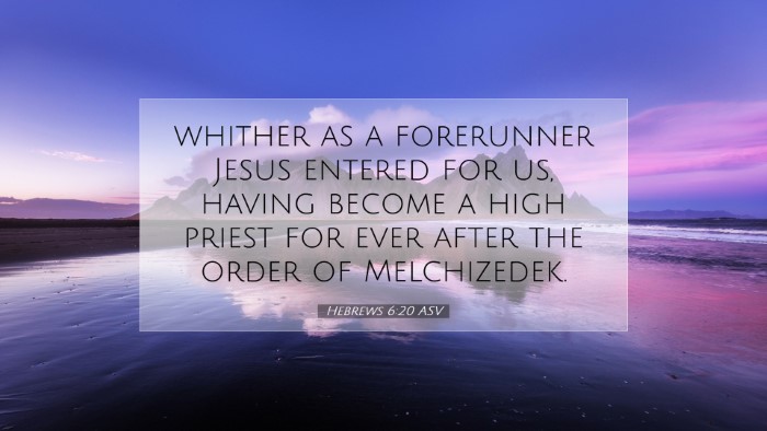 Picture 07 - Hebrews 6:20 ASV Desktop Wallpaper - whither as a forerunner Jesus entered for us, - Desktop Bible Verse Wallpaper