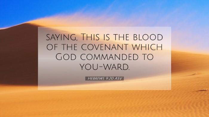 Picture 07 - Hebrews 9:20 ASV Desktop Wallpaper - saying, This is the blood of the covenant which - Desktop Bible Verse Wallpaper
