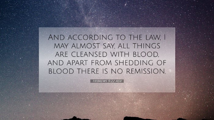 Picture 07 - Hebrews 9:22 ASV Desktop Wallpaper - And according to the law, I may almost say, all - Desktop Bible Verse Wallpaper