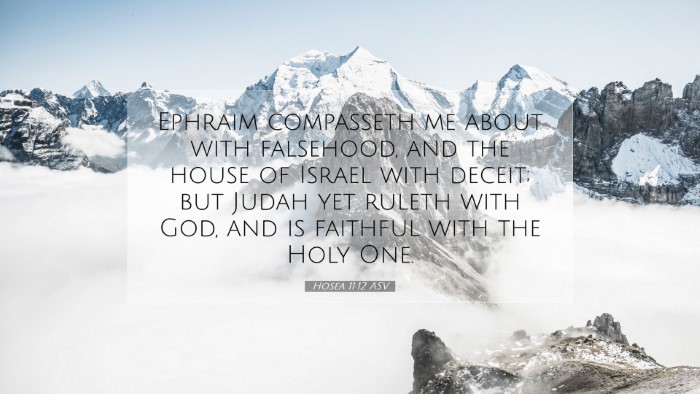 Picture 07 - Hosea 11:12 ASV Desktop Wallpaper - Ephraim compasseth me about with falsehood, and - Desktop Bible Verse Wallpaper