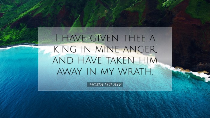 Picture 07 - Hosea 13:11 ASV Desktop Wallpaper - I have given thee a king in mine anger, and have - Desktop Bible Verse Wallpaper