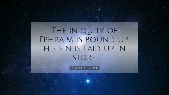 Picture 07 - Hosea 13:12 ASV Desktop Wallpaper - The iniquity of Ephraim is bound up; his sin is - Desktop Bible Verse Wallpaper