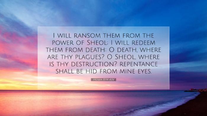 Picture 07 - Hosea 13:14 ASV Desktop Wallpaper - I will ransom them from the power of Sheol; I - Desktop Bible Verse Wallpaper
