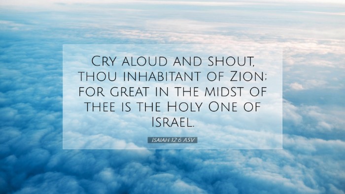 Picture 07 - Isaiah 12:6 ASV Desktop Wallpaper - Cry aloud and shout, thou inhabitant of Zion; for - Desktop Bible Verse Wallpaper