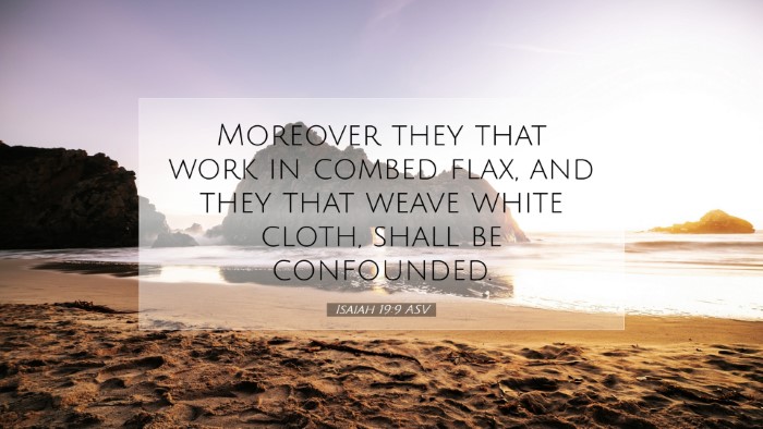 Picture 07 - Isaiah 19:9 ASV Desktop Wallpaper - Moreover they that work in combed flax, and they - Desktop Bible Verse Wallpaper