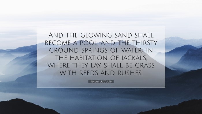 Picture 07 - Isaiah 35:7 ASV Desktop Wallpaper - And the glowing sand shall become a pool, and the - Desktop Bible Verse Wallpaper