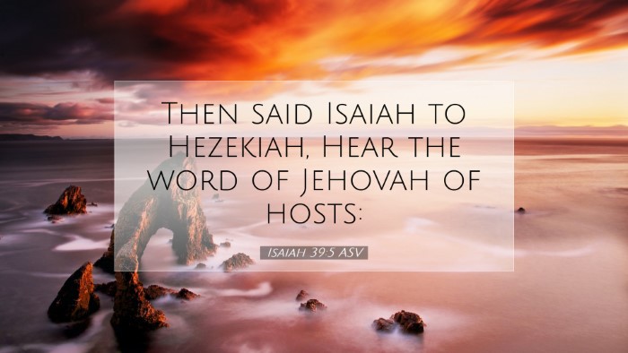 Picture 07 - Isaiah 39:5 ASV Desktop Wallpaper - Then said Isaiah to Hezekiah, Hear the word of - Desktop Bible Verse Wallpaper