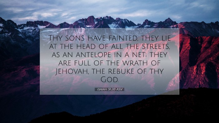 Picture 07 - Isaiah 51:20 ASV Desktop Wallpaper - Thy sons have fainted, they lie at the head of - Desktop Bible Verse Wallpaper
