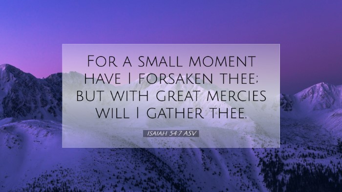 Picture 07 - Isaiah 54:7 ASV Desktop Wallpaper - For a small moment have I forsaken thee; but with - Desktop Bible Verse Wallpaper