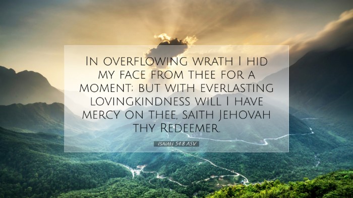 Picture 07 - Isaiah 54:8 ASV Desktop Wallpaper - In overflowing wrath I hid my face from thee for - Desktop Bible Verse Wallpaper