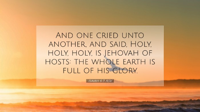 Picture 07 - Isaiah 6:3 ASV Desktop Wallpaper - And one cried unto another, and said, Holy, holy, - Desktop Bible Verse Wallpaper