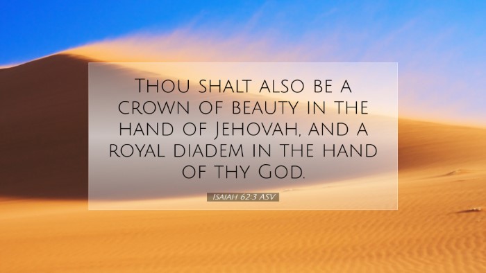 Picture 07 - Isaiah 62:3 ASV Desktop Wallpaper - Thou shalt also be a crown of beauty in the hand - Desktop Bible Verse Wallpaper