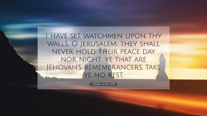 Picture 07 - Isaiah 62:6 ASV Desktop Wallpaper - I have set watchmen upon thy walls, O Jerusalem; - Desktop Bible Verse Wallpaper
