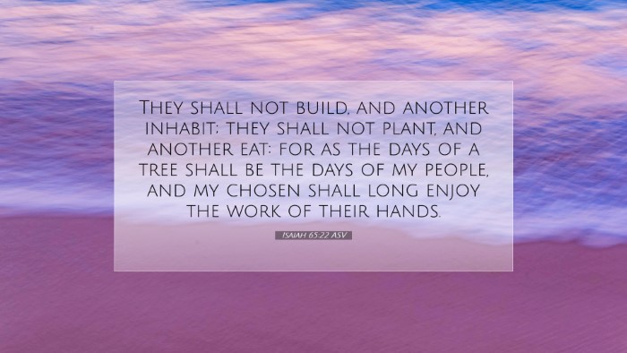 Picture 07 - Isaiah 65:22 ASV Desktop Wallpaper - They shall not build, and another inhabit; they - Desktop Bible Verse Wallpaper