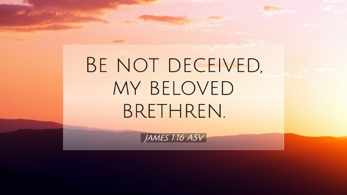 Picture 07 - James 1:16 ASV Desktop Wallpaper - Be not deceived, my beloved - Desktop Bible Verse Wallpaper