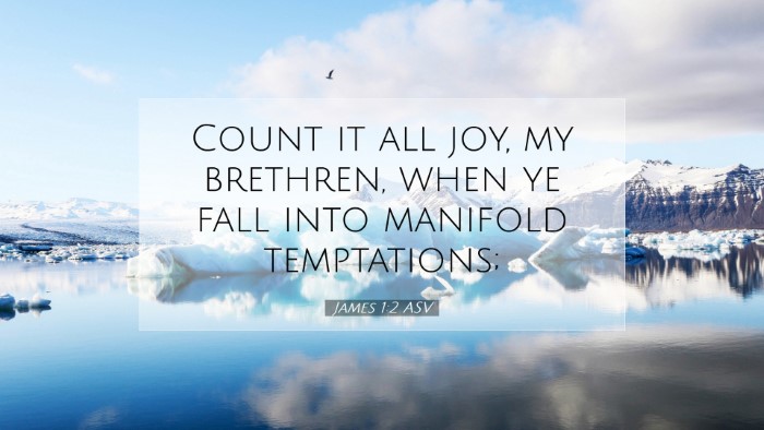 Picture 07 - James 1:2 ASV Desktop Wallpaper - Count it all joy, my brethren, when ye fall into - Desktop Bible Verse Wallpaper