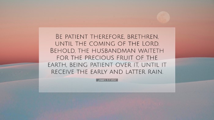 Picture 07 - James 5:7 ASV Desktop Wallpaper - Be patient therefore, brethren, until the coming - Desktop Bible Verse Wallpaper