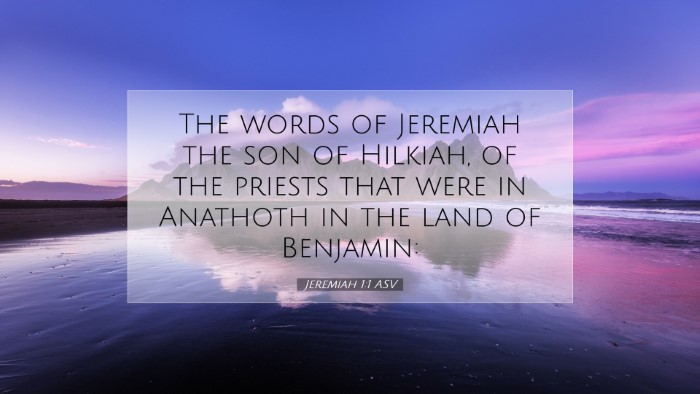 Picture 07 - Jeremiah 1:1 ASV Desktop Wallpaper - The words of Jeremiah the son of Hilkiah, of the - Desktop Bible Verse Wallpaper