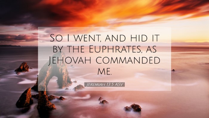 Picture 07 - Jeremiah 13:5 ASV Desktop Wallpaper - So I went, and hid it by the Euphrates, as - Desktop Bible Verse Wallpaper