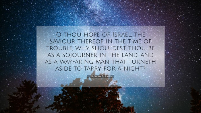 Picture 07 - Jeremiah 14:8 ASV Desktop Wallpaper - O thou hope of Israel, the Saviour thereof in the - Desktop Bible Verse Wallpaper