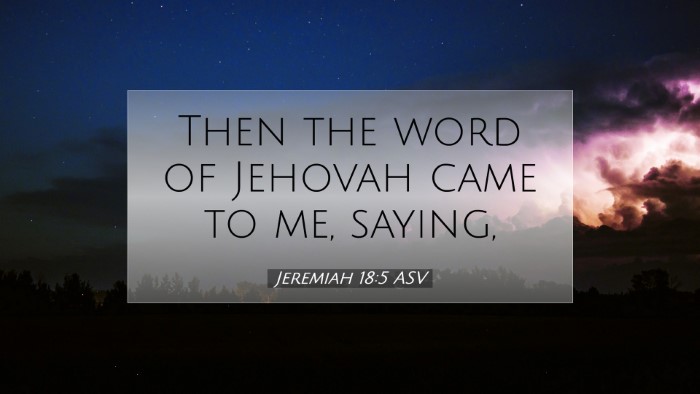 Picture 07 - Jeremiah 18:5 ASV Desktop Wallpaper - Then the word of Jehovah came to me, - Desktop Bible Verse Wallpaper