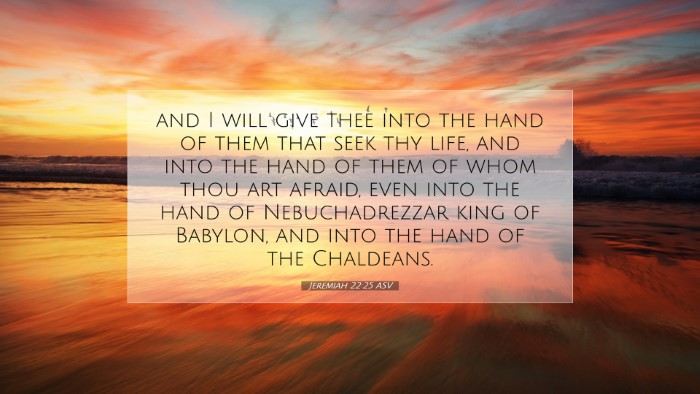 Picture 07 - Jeremiah 22:25 ASV Desktop Wallpaper - and I will give thee into the hand of them that - Desktop Bible Verse Wallpaper