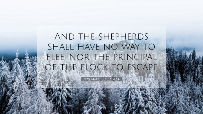Picture 07 - Jeremiah 25:35 ASV Desktop Wallpaper - And the shepherds shall have no way to flee, nor - Desktop Bible Verse Wallpaper