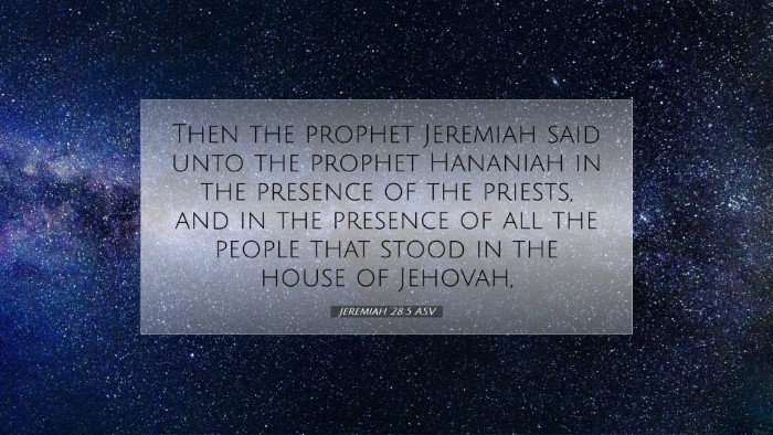 Picture 07 - Jeremiah 28:5 ASV Desktop Wallpaper - Then the prophet Jeremiah said unto the prophet - Desktop Bible Verse Wallpaper