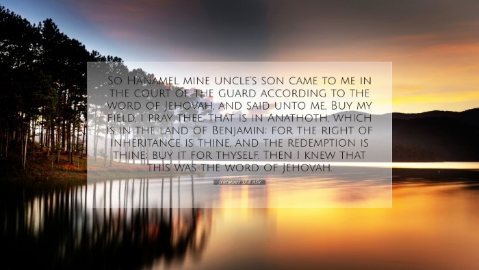 Picture 07 - Jeremiah 32:8 ASV Desktop Wallpaper - So Hanamel mine uncle's son came to me in the - Desktop Bible Verse Wallpaper