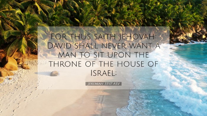 Picture 07 - Jeremiah 33:17 ASV Desktop Wallpaper - For thus saith Jehovah: David shall never want a - Desktop Bible Verse Wallpaper