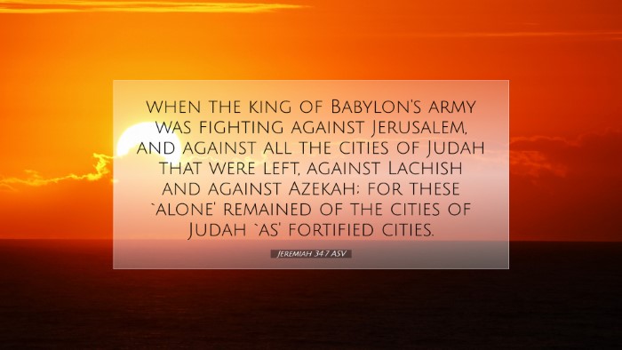 Picture 07 - Jeremiah 34:7 ASV Desktop Wallpaper - when the king of Babylon's army was fighting - Desktop Bible Verse Wallpaper