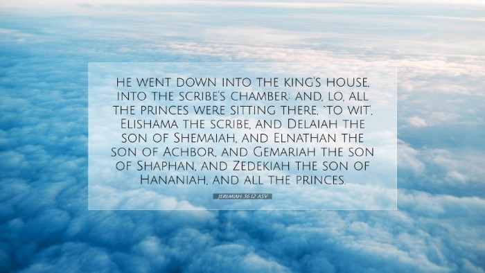 Picture 07 - Jeremiah 36:12 ASV Desktop Wallpaper - he went down into the king's house, into the - Desktop Bible Verse Wallpaper