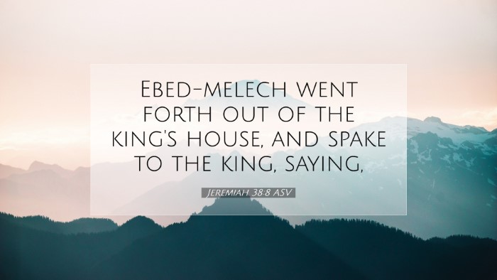 Picture 07 - Jeremiah 38:8 ASV Desktop Wallpaper - Ebed-melech went forth out of the king's house, - Desktop Bible Verse Wallpaper